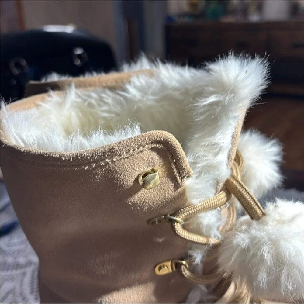 Michael Kors Lace Up Boots, Dk Khaki Size 7.5 - Picture 5 of 12